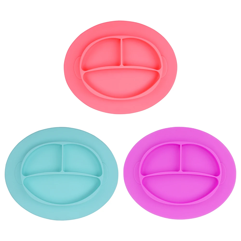 FDA Silicone Baby dinner Feeding Placemat Plate silicon suction bowl for kids tableware Set animals bowl toddler food tray