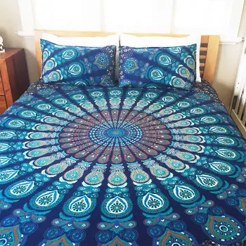 Indian Duvet Cover Mandala Ethnic Quilt Covers Throw Hand Screen