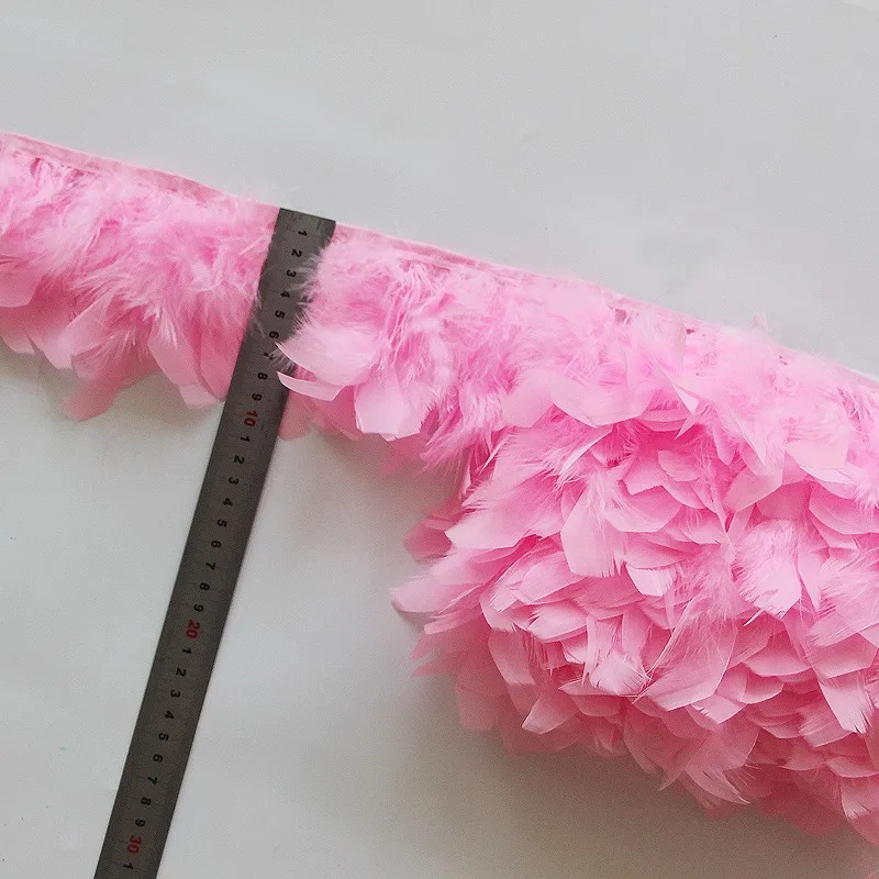 fukang 羽毛边缘修剪土耳其 marabou 羽毛丝带派对礼服装饰