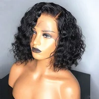 

Short Human Hair Wig Bob Cut Full Lace Wigs With BaBy Hair Virgin Brazilian Bob Curly Lace Front Wig