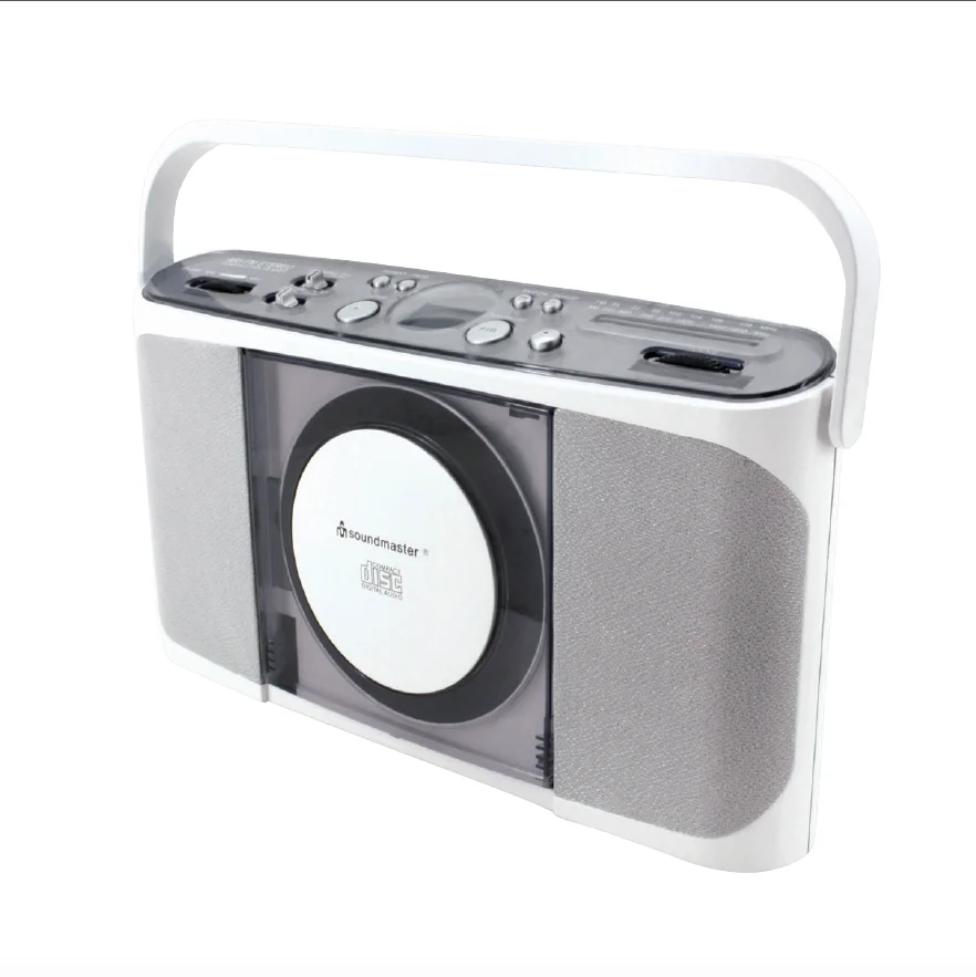 
CT 287 AM/FM Analogue Radio Vertical LCD Display With Blue Backlight Double Speaker Front Loading Stereo CD Payer Radio 