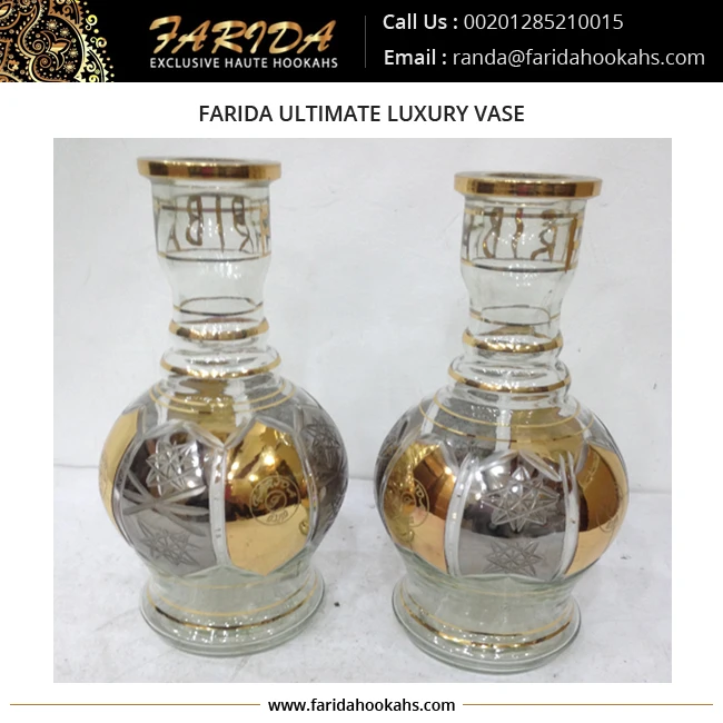 Luxury Hookah Accessories Glass Jumbo Vases For Sale Egyptian Gold