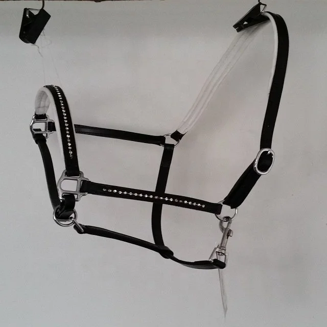 Equestrian Black Adj Leather Crown Nylon Horse Halter  Contact Supplier  Chat Now! Horse leather halter classic