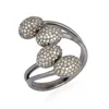 Pave Diamond Designer Bypass Ring Wholesale Sterling Silver Jewelry