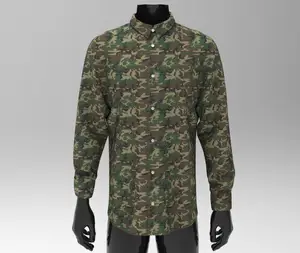 shirt man best military pattern digital print made in italy 100% cotton