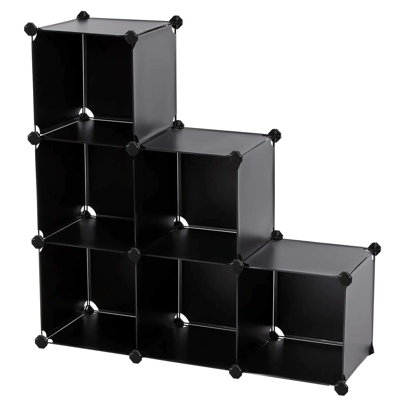 Buy Songmics Storage Cube Organizer Diy Plastic Closet Shelf With Rubber Hammer 6 Cube Bookcase Cabinet Black Ulpc06h In Cheap Price On Alibaba Com