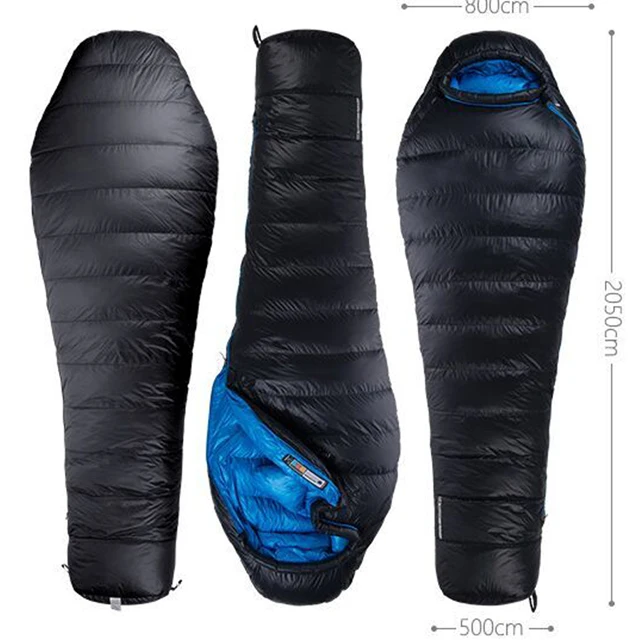 New white duck down lightweight mummy shaped sleeping bag for camping C02-SD001