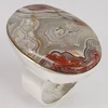 Oval Shape 925 Sterling Silver Natural CRAZY LACE AGATE Gemstone Ring, Wholesale Gemstone Rings, Handmade Silver Jewelry