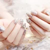 Beautiful 3D Rhinestone French Full False nail art tips