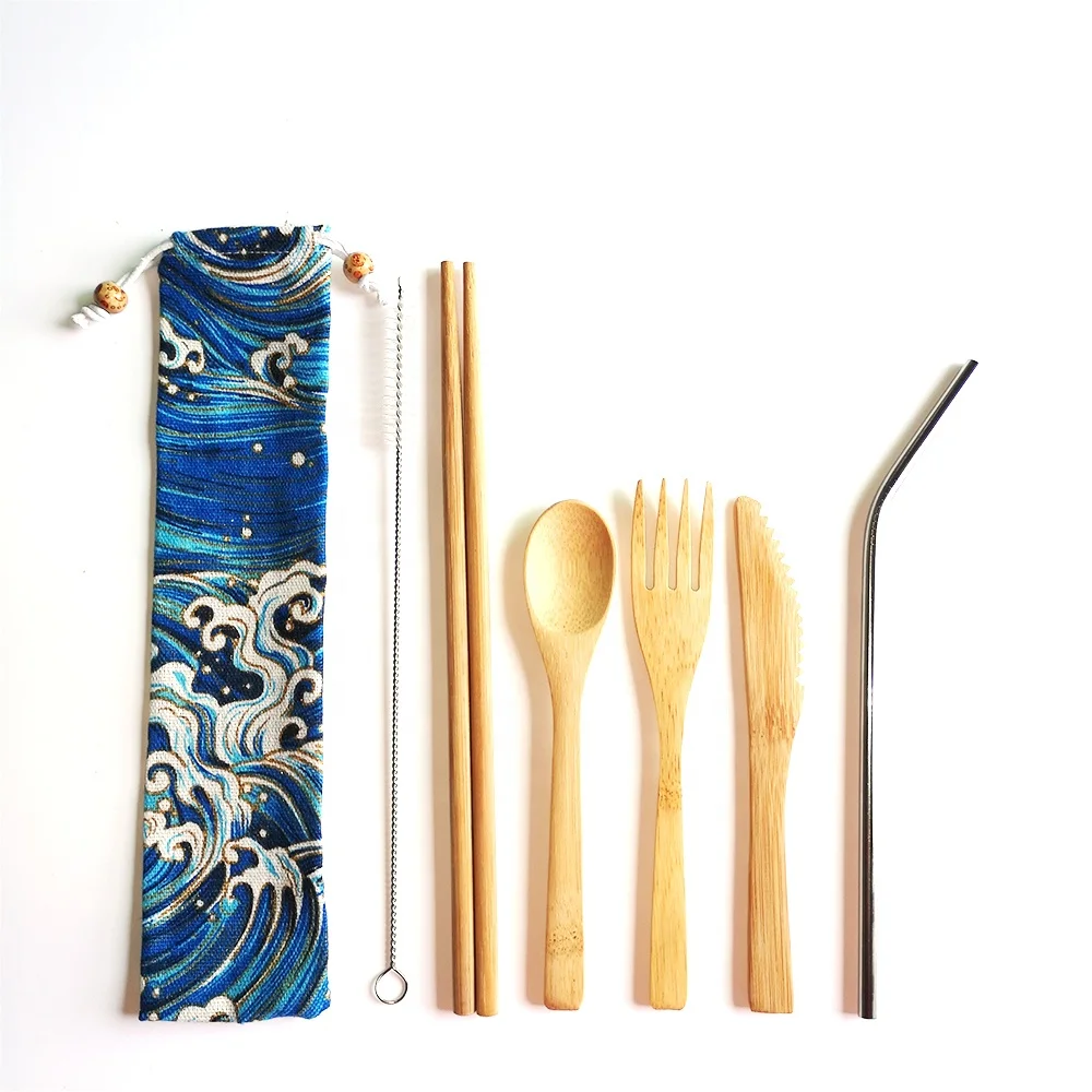 

Bamboo Cutlery Set Reusable Bamboo Utensils Flatware Set Travel Utensil Kit, N/a