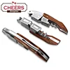 Professional All-in-one Stainless Steel Waiters Corkscrew with Rosewood, Beer Bottle Opener and Wine Key Foil Cutter