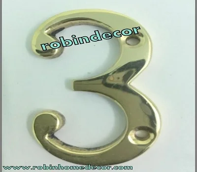 Decorlux Solid Brass House Numbers 4" 0 1 2 3 4 5 6 7 8 9 POLISHED NICKEL NEW