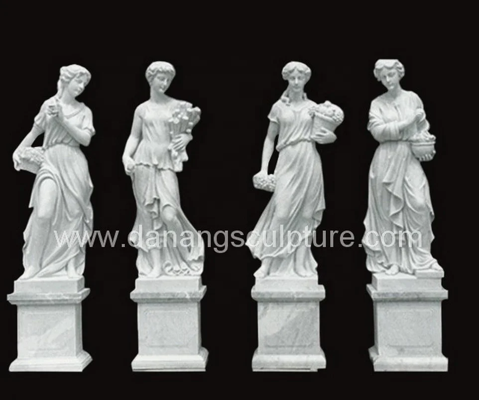 Outdoor Home Garden Decor Four Season Goddess Girl Woman Marble Statue