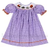 Nice hand smocked dresses for baby with Halloween related patterns