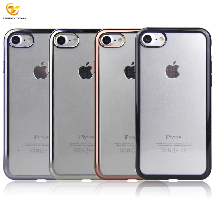 

Transparent Soft TPU Cover Electroplated Edge Phone Case For iPhone SE-12 Pro Max