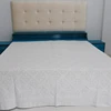White queen size cutwork bedding 100% cotton bedcover handmade applique cutwork bedspread