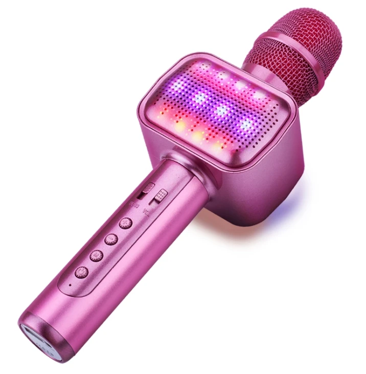 

Karaoke player New arrival E109 wireless microphone, portable BT voice changer mics handheld microphone with LED flash lights, N/a