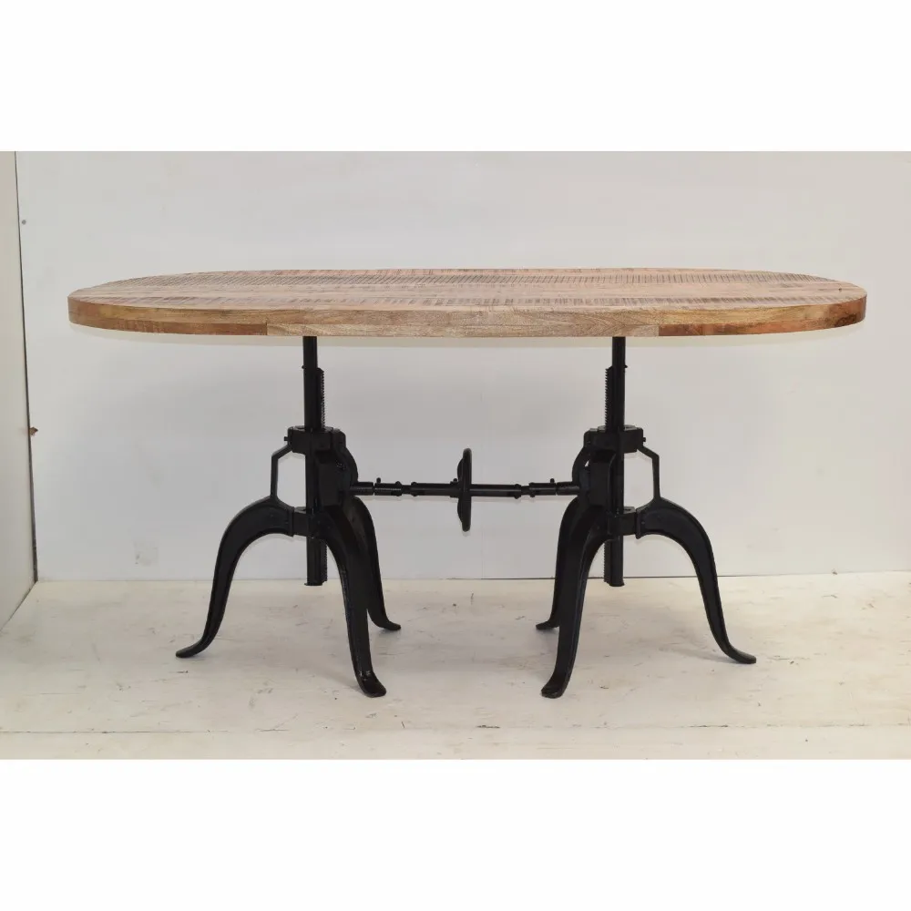 Industrial Crank Table Base For Sale Cast Iron Crank Screw Mechanism Dinning Table Adjustable