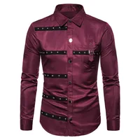 

Men Shirt Mens Business Solid color Casual Shirts 2019 New Arrival Men Brand Clothing Plaid Long Sleeve