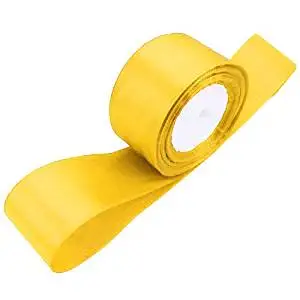 TOOGOO(R) 1 roll (25 yards/roll) 2'' (50mm) single face Satin Ribbon Webbing Decoration Gift Christmas Ribbons(yellow)