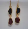 Earring with Natural Rough Ruby and Amethyst stone Dangler Earring