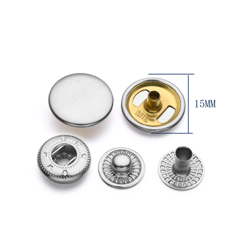 12mm 15mm 17mm 18mm Garment Snap Fasteners Clothing Press Snap Button
