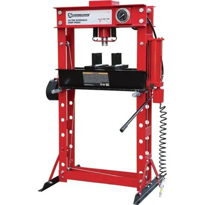 Strongway Air/Hydraulic Shop Press with Gauge and Winch - 40-Ton Capacity. 