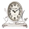 Antique White Table Clock with Bird