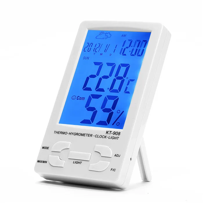 

Free shipping Temperature LCD Clock Large Display Hygrometer led Instant Read Thermometer humidity meter grower climate max min