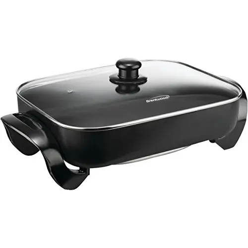 BRENTWOOD SK-75 Electric Skillet with Glass Lid (1,400W; 16");