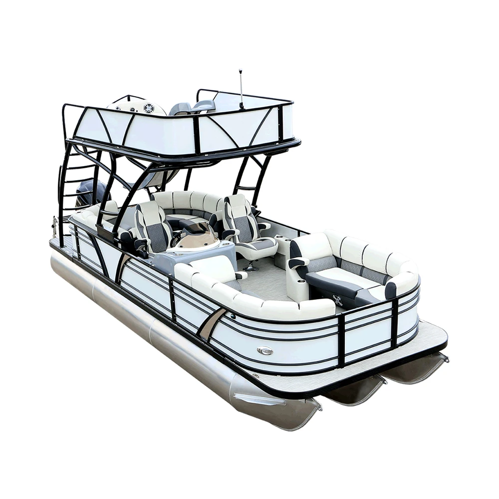 

RTS Kinlife Double decker party barge floating pontoon boat with slide, Customized color