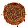 18 x 14" Wholesalers Bohemian Indian Bean Bag Patchwork Embroidered Round Seating woven pouffe ottoman Stool