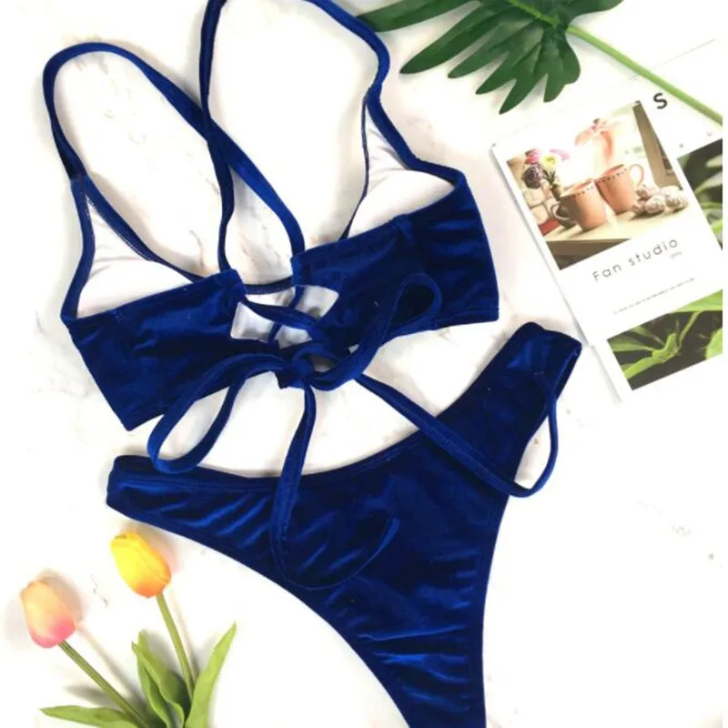 Velvet Bra And Panty Sets Sexy Underwear Bra And Bikini Brief Sets