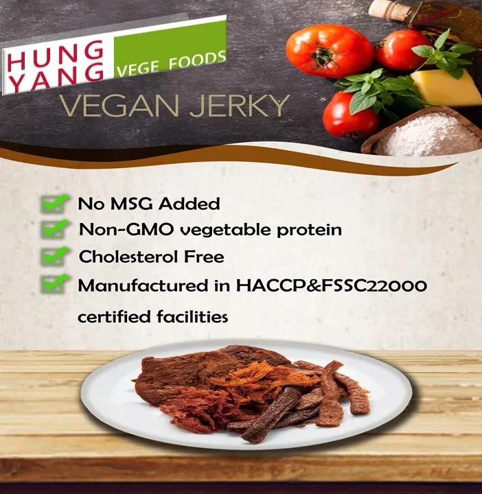 Plant Based Vegan Soy Protein Meat Free Jerky For Vegan Snack Food With
