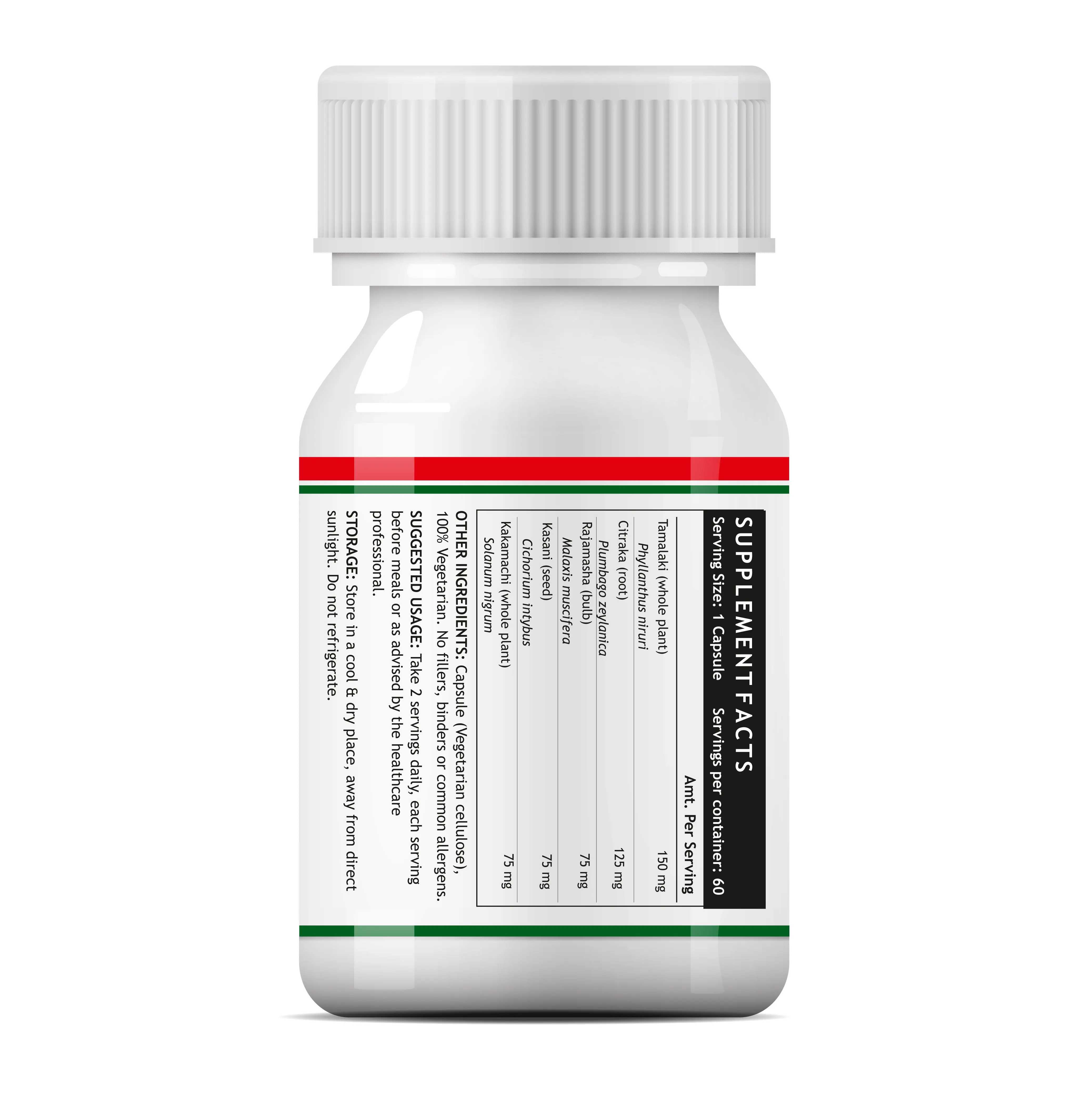 
INLIFE Ayurvedic Herbal Liver Cleanse Detox Active Support Ayurvedic Medicine - 60 Vegetarin Capsules 