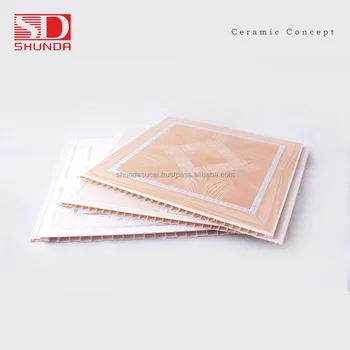  Pvc  Ceiling Wall Panel  Shunda Plafon  Ceramic Style 