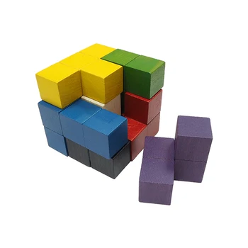 2018 Gd New Product Soma Cube 9x9 Cm Multi-color 3d Wooden Soma Puzzle ...