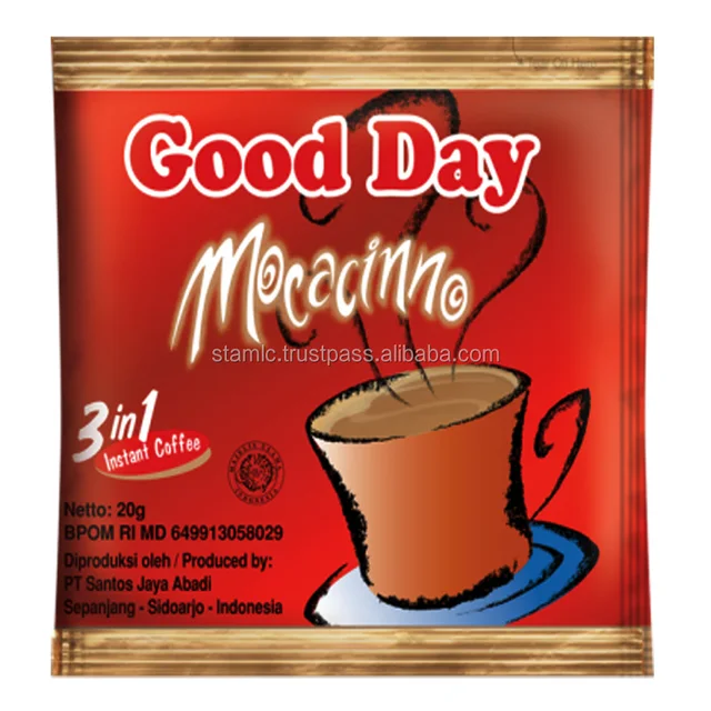 Good day for three. Кофе гуд дэй. мокачино растворимый. капучино в пакетиках &quot; good day&quot; 25г.1х12х20шт. гуд дей кофе 3 в 1.