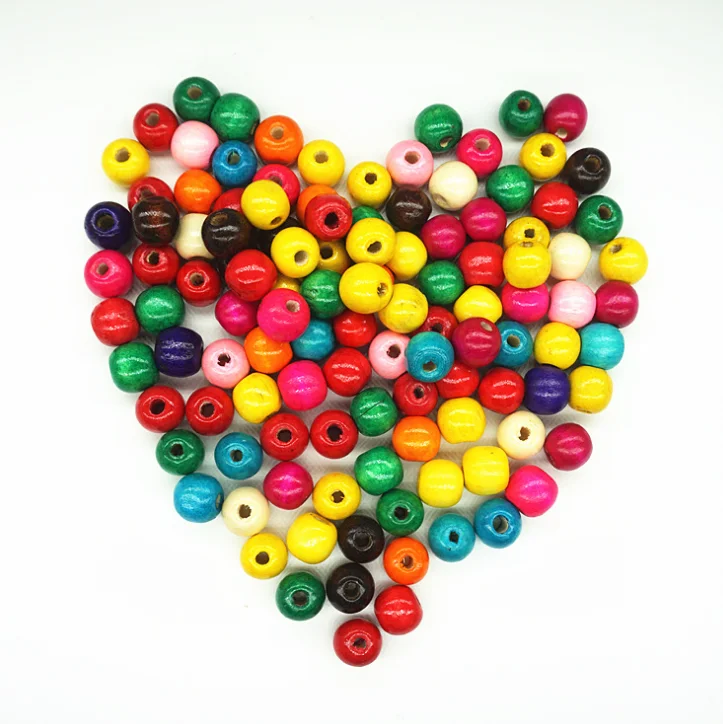 

YDS Colorful Maple Wooden Beads  Round Wood Beads for DIY