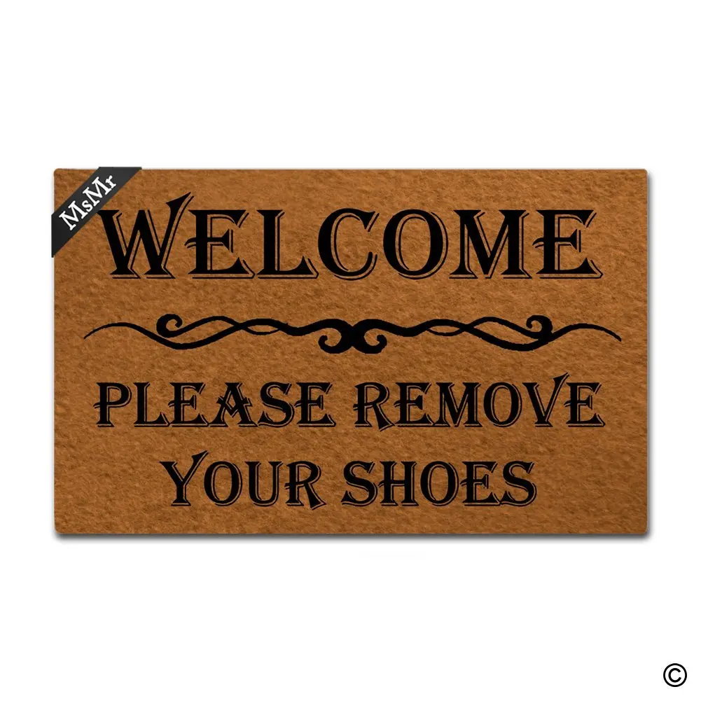 Buy Please Remove Your Shoes Welcome Door Mat 2x3 Black In