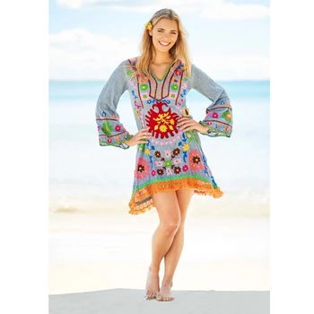 embroidered tunic dress