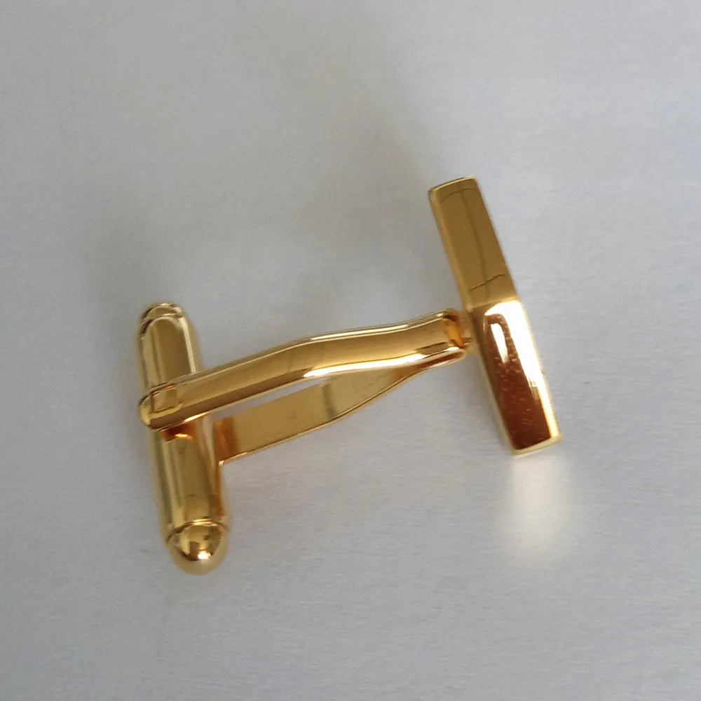 Custom made copper cufflink blanks 18k gold plating new cuff links set.jpg
