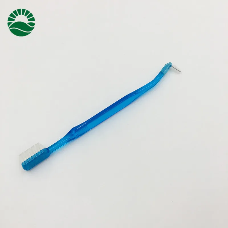 
V Shape Double Ended Orthodontic Toothbrush with interdental brush 