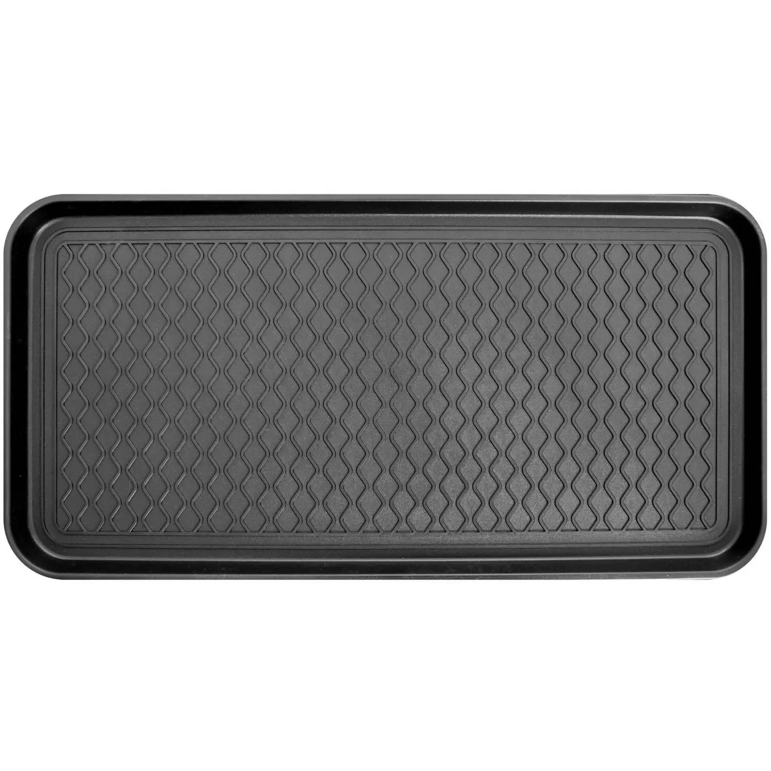 Ottomanson Multi-Purpose Indoor & Outdoor Waterproof Tray, 30" X 15", Black