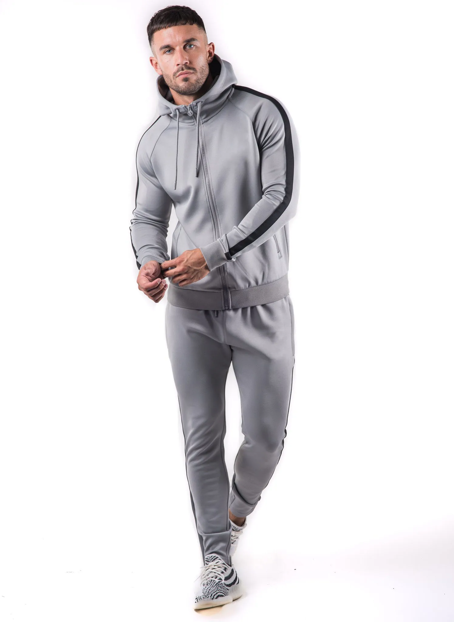 grey gym tracksuit