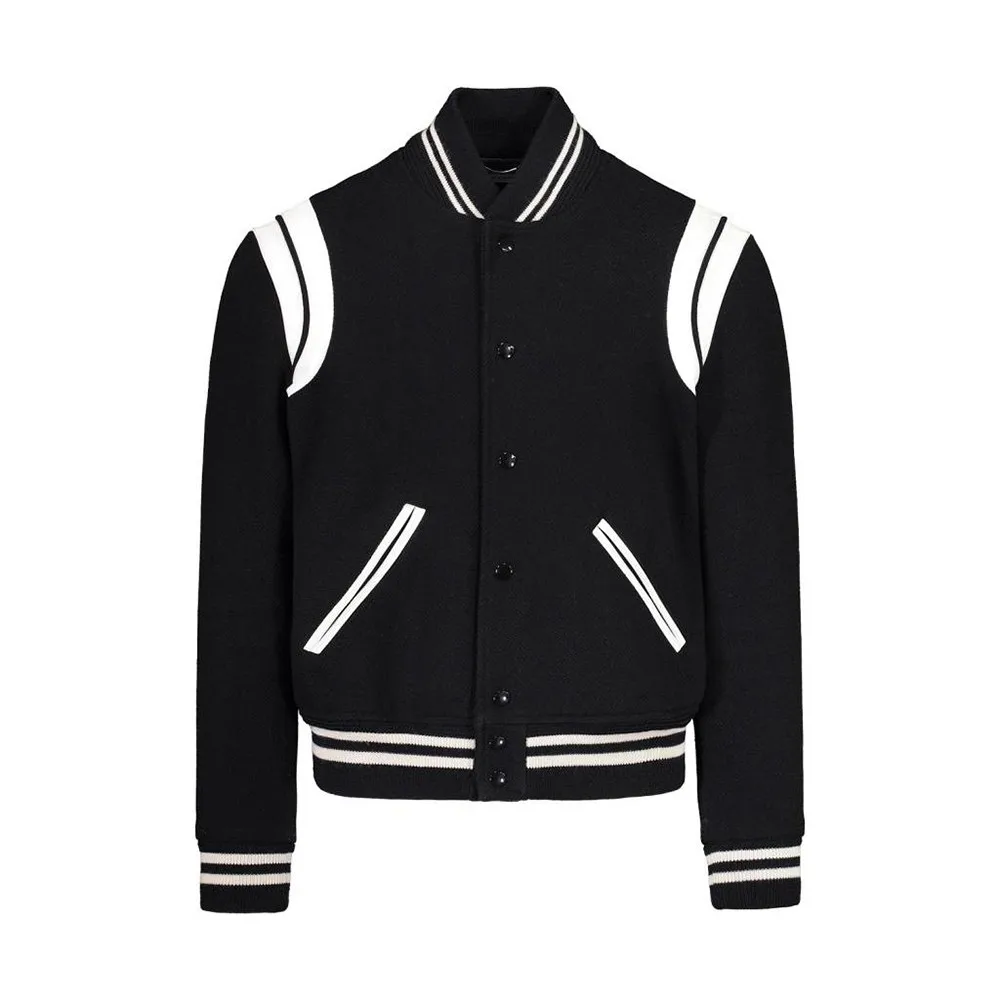 Blank Varsity Letterman Baseball High School Jacket - Buy Black Wool ...