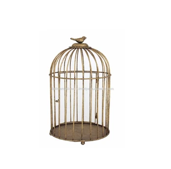 Brown Hanging Metal Birdcage For Indoor And Outdoor Decoration