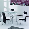 new space-saving style tempered glass, modern dining table and chairs set , home furniture types