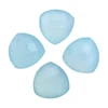 Natural loose gemstone for ring pendant aqua chalcedony trillion checkerboard rose cut flat back cabochon