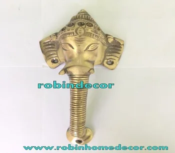 One Pair Solid Brass Door Handle God Ganesha Designer Home Decor